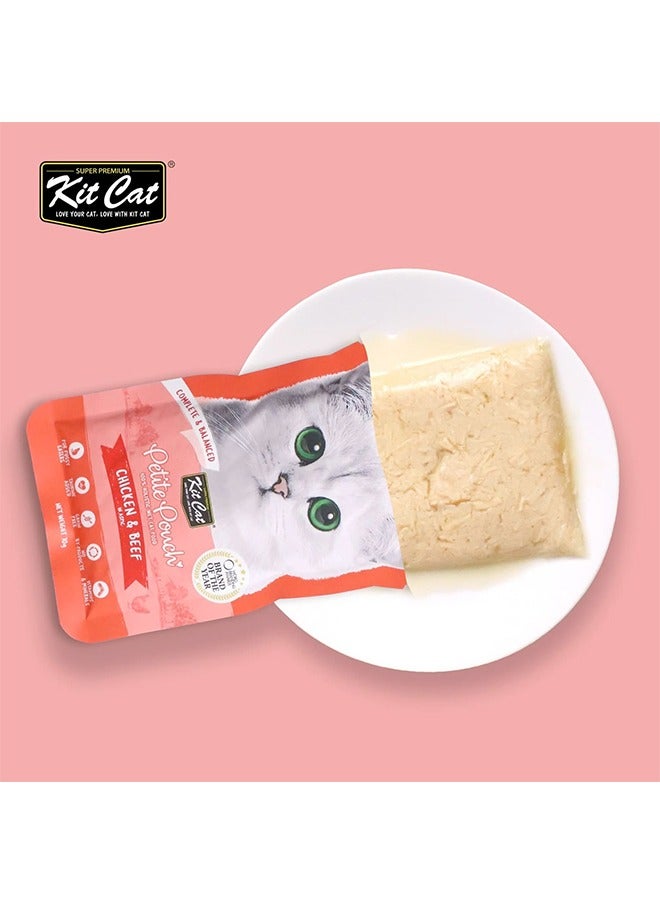 كيت كات طعام القطط الرطب بنكهة الدجاج واللحم البقري - 70 غرام (عبوة من 24 كيسًا) - Image 3